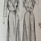 1940s Housecoat Lounging Robe Sewing Pattern Butterick 2230 DELTOR Quick Easy Wrap Size 12 Bust 30