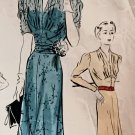 1930s Dress Sewing Pattern Vogue Special Design S-3983 One Piece Frock V-Neck Pleated Bodice Bust 36
