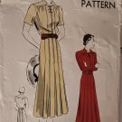 1930s Frock Day Dress Sewing Pattern Vogue 7744 Box Pleats Standup Collar Misses Size 16 Bust 34
