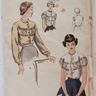 1940s Pretty Blouse Sewing Pattern Vogue 6690 Fancy w Gathered Inset Misses Size 12 Bust 30 UC
