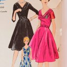 1960s Flared Dress Sewing Pattern Vogue 5696 Low Draped Neck Misses Size 14 Bust 34
