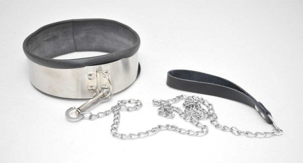 Adjustable Stainless Steel Neck Collar with Leash