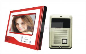 Super Thin 7 Inch Color Video Door Phone Home Security Intercom System Red color