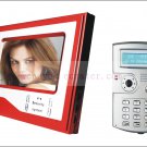 Super Thin 7 Inch Color Video Door Phone Home Security Intercom System Red color