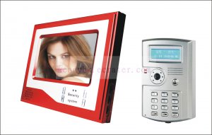 Super Thin 7 Inch Color Video Door Phone Home Security Intercom System Red color