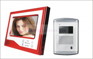 Super Thin 7 Inch Color Video Door Phone Home Security Intercom System Red color