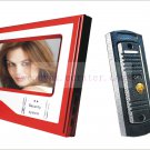 Super Thin 7 Inch Color Video Door Phone Home Security Intercom System Red color