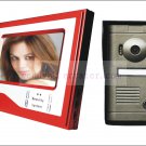 Super Thin 7 Inch Color Video Door Phone Home Security Intercom System Red color