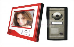 Super Thin 7 Inch Color Video Door Phone Home Security Intercom System Red color