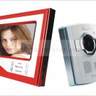 Super Thin 7 Inch Color Video Door Phone Home Security Intercom System Red color