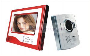 Super Thin 7 Inch Color Video Door Phone Home Security Intercom System Red color