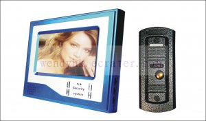 Super Thin 7 Inch Color Video Door Phone Home Security Intercom System Blue color