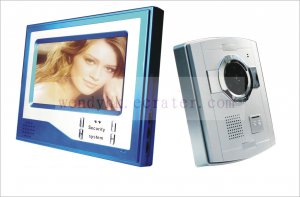 Super Thin 7 Inch Color Video Door Phone Home Security Intercom System Blue color