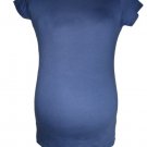 Solid Blue Maternity Shirt S/M