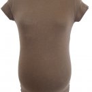 Solid Brown Maternity Shirt S/M
