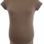 Solid Brown Maternity Shirt S/M