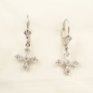 "Elemental II" 14 Karat White Gold Cross Earrings.