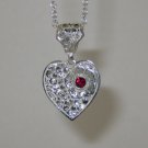 “Wishes” Sterling silver heart pendant