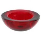 Glass Candle Holder - Red