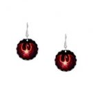 Red Dragon Circle Charm Earrings