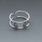 Antiqued sterling silver swirl design toe ring