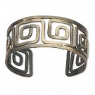 Antiqued Greek key cuff bracelet