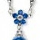Cobalt Blue Glass Pearl and Rhinestone necklace
