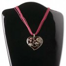 Red Heart Medallion Necklace