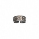 Sterling Silver Sunburst and Spiral Toe Ring
