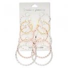 Twisted Round Hoop Earrings, set of 6