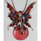 Scarlet Bubble Fairy Pendant Necklace
