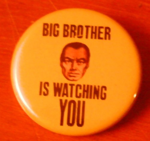 "BIG BROTHER IS WATCHING YOU" pinback button badge 1.25"