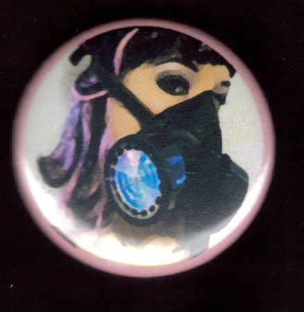 Gas Mask #8  pinback button badge