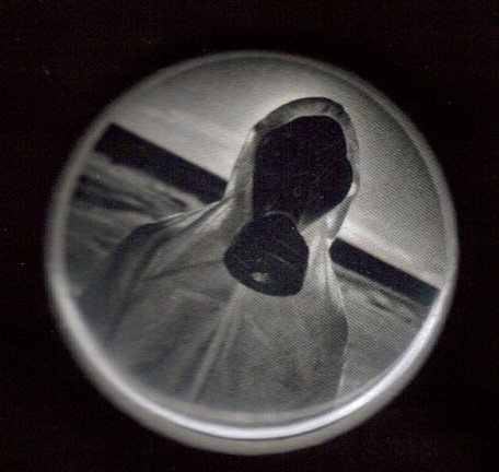 Gas Mask #9  pinback button badge 1.25"