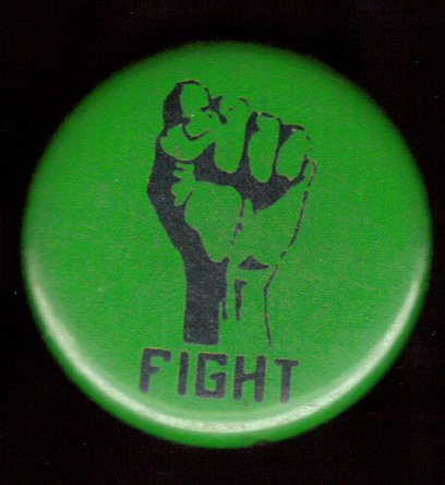 Fight Fist pinback button badge 1.25