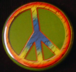 1 PEACE SIGN #1 pinback button badge 1.25"