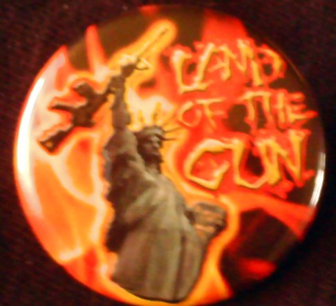 1 LAND OF THE GUN - STATUE OF LIBERTY pinback button badge 1.25"