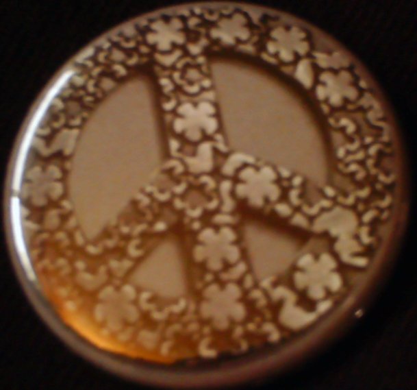 1 PEACE SIGN #2 pinback button badge 1.25"