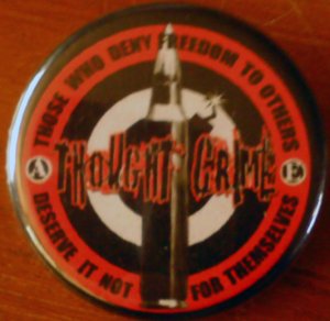 THOUGHTCRIME pinback button badge 1.75"
