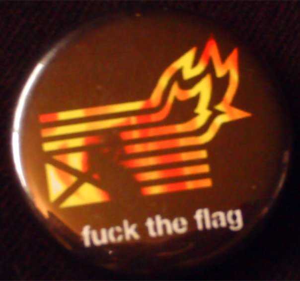 1 FUCK THE FLAG pinback button badge 1.25"