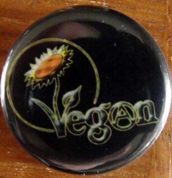 Anarcho-Vegan pinback button badge 1.25"