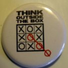 THINK OUTSIDE THE BOX pinback button badge 1.25"