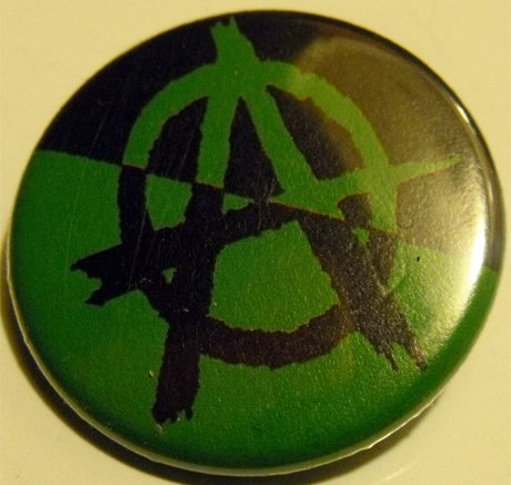 Green Anarchy pinback button badge 1.25"