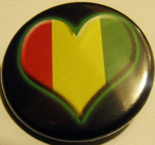 RASTA HEART pinback button badge 1.25"