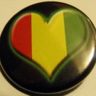 RASTA HEART pinback button badge 1.25"