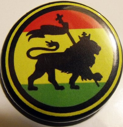 RASTA - LION OF JUDAH #1 pinback button badge 1.25"