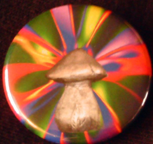 STONE PSYCHEDELIC SHROOM pinback button badge 1.25"
