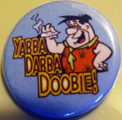 "YABBA DABBA DOOBIE!" pinback button badge 1.25"
