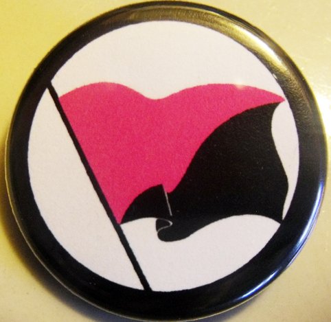 ANARCHO-QUEER FLAG pinback button badge 1.25"