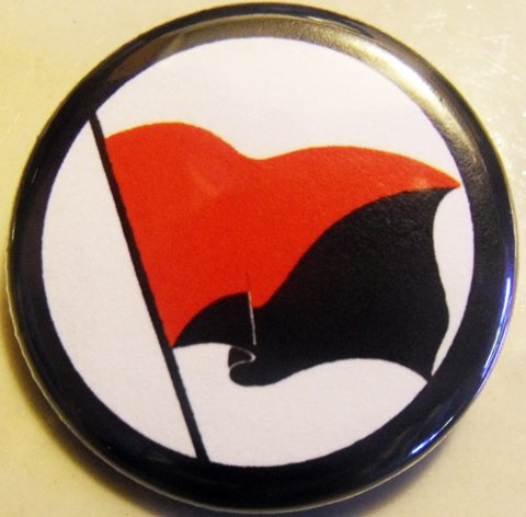 ANARCHO-SYNDICALYST FLAG pinback button badge 1.25"